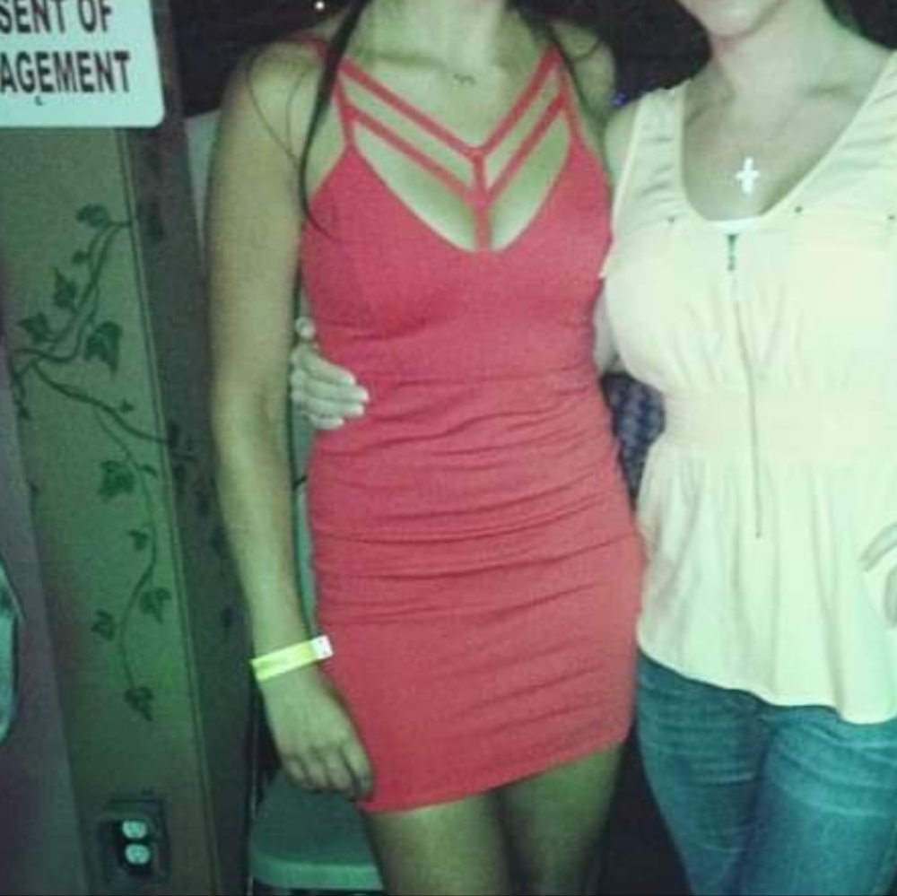 Red mini dress